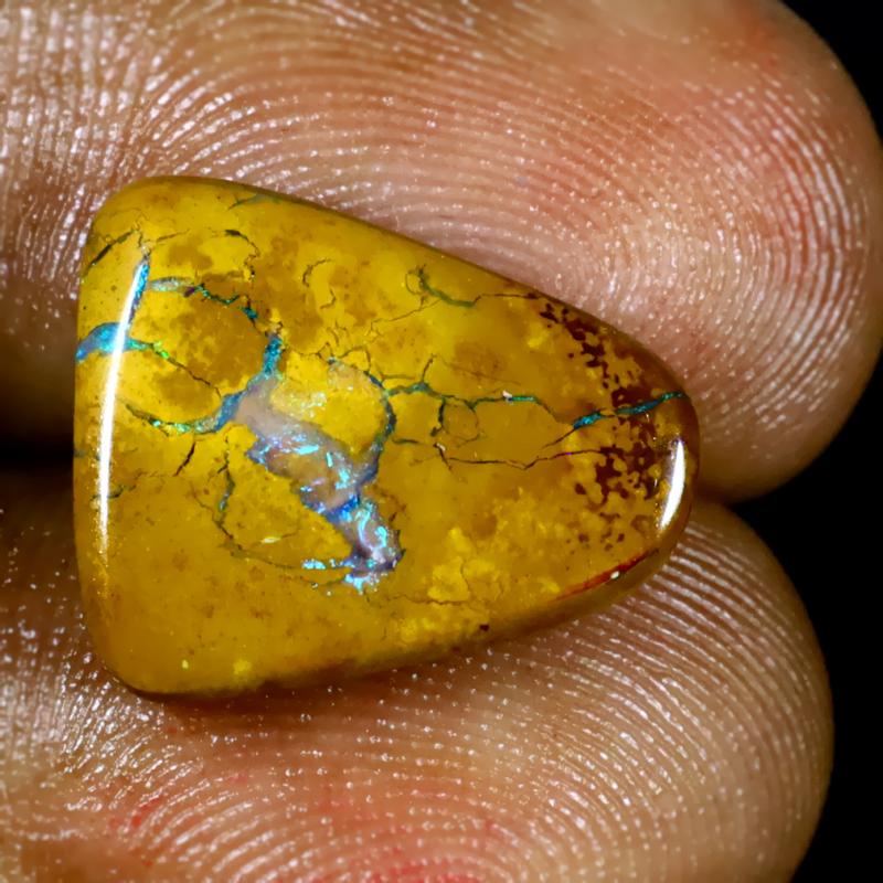 4.78 ct Great looking Fancy Shape (15 x 13 mm) Multi Color Australian Koroit Boulder Opal Natural Loose Gemstone