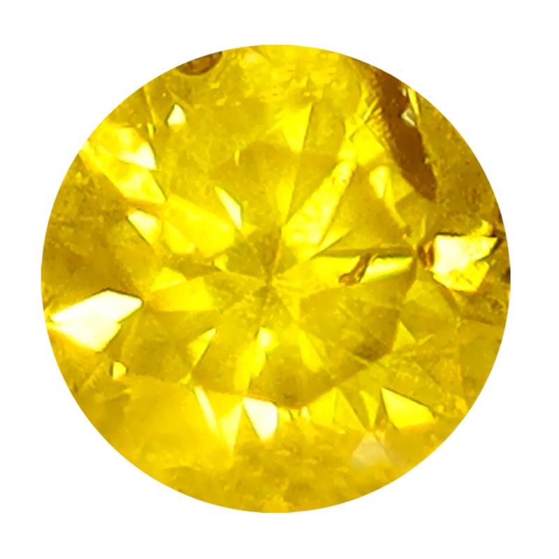 0.43 ct Terrific Round Cut (5 x 5 mm) SI Clarity Fancy Vivid Yellow Yellow Diamond Loose Stone