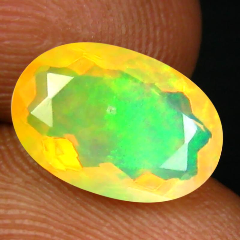 1.71 ct Outstanding Oval (11 x 7 mm) Un-Heated Ethiopia Rainbow Opal Loose Gemstone