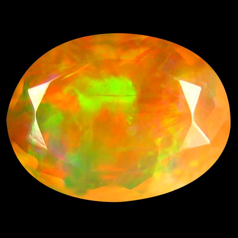 1.70 ct Spectacular Oval (11 x 9 mm) Un-Heated Ethiopia Rainbow Opal Loose Gemstone