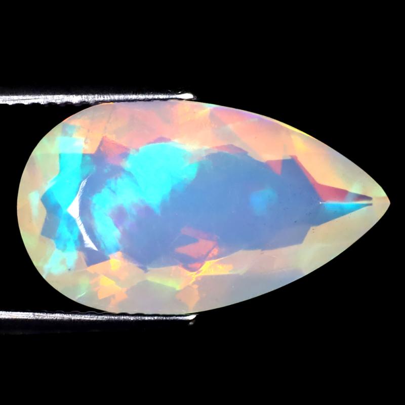 5.74 ct Fabulous Pear (20 x 12 mm) Un-Heated Ethiopia Rainbow Opal Loose Gemstone