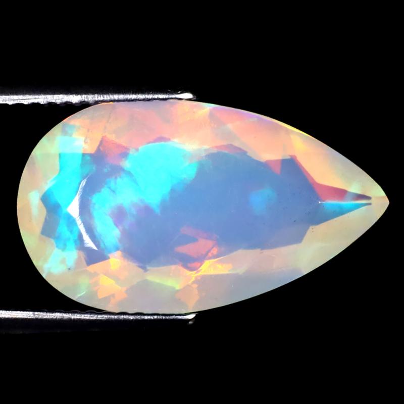 5.74 ct Fabulous Pear (20 x 12 mm) Un-Heated Ethiopia Rainbow Opal Loose Gemstone