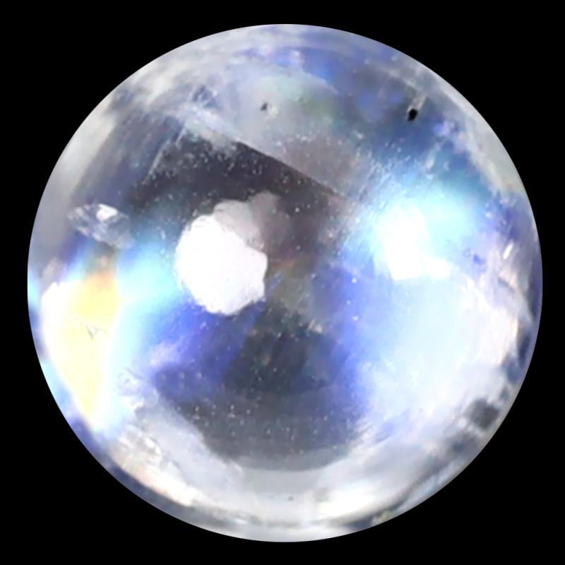 1.55 ct AAA Incomparable Round Cabochon Shape (7 x 7 mm) Rainbow Blue Moonstone Natural Gemstone