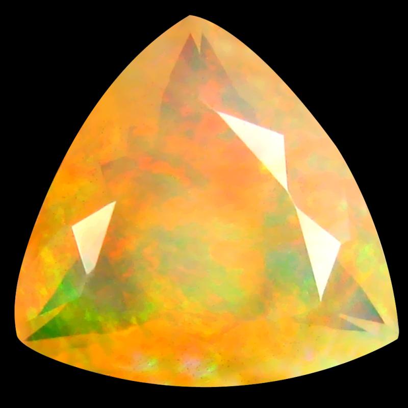 3.08 ct Lovely Trillion (12 x 12 mm) Un-Heated Ethiopia Rainbow Opal Loose Gemstone
