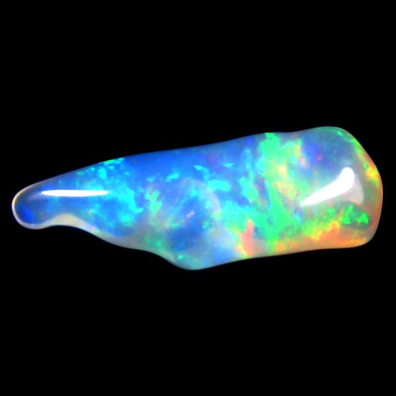 6.40 ct Incredible Fancy Cut (25 x 10 mm) 100% Natural (Un-Heated) Play of Colors Rainbow Opal Natural Gemstone