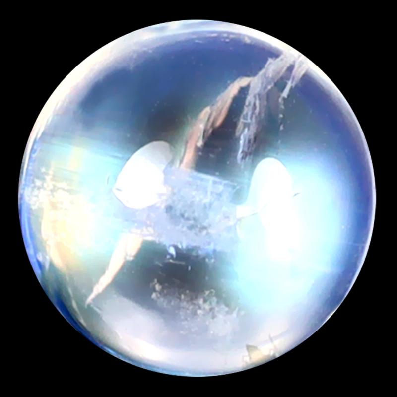 1.36 ct AAA Extraordinary Round Cabochon Shape (7 x 7 mm) Rainbow Blue Moonstone Natural Gemstone