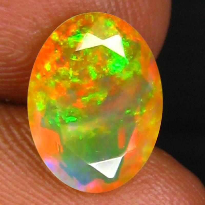 1.70 ct Incomparable Oval (10 x 8 mm) Un-Heated Ethiopia Rainbow Opal Loose Gemstone