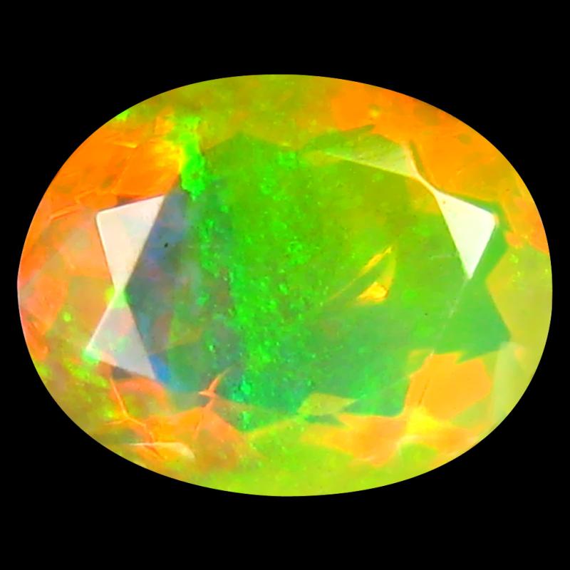 1.50 ct Pretty Oval (9 x 8 mm) Un-Heated Ethiopia Rainbow Opal Loose Gemstone