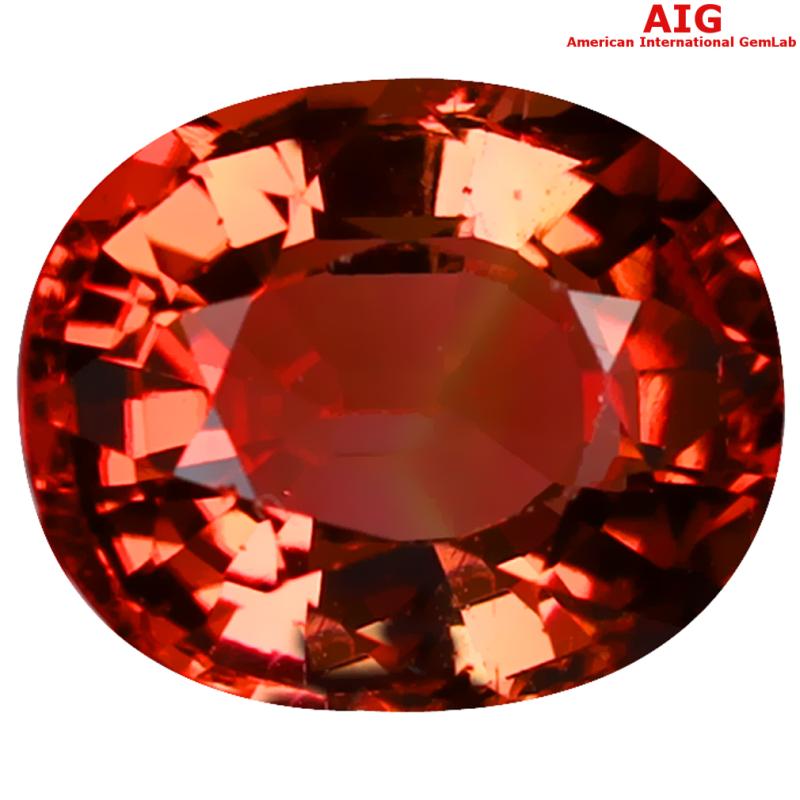 3.51 ct AIG Certified Fabulous Oval Shape (10 x 9 mm) Orange Pink Tourmaline Natural Gemstone