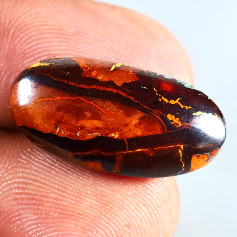 11.23 ct Unbelievable Fancy Shape (22 x 11 mm) Multi Color Australian Koroit Boulder Opal Natural Loose Gemstone