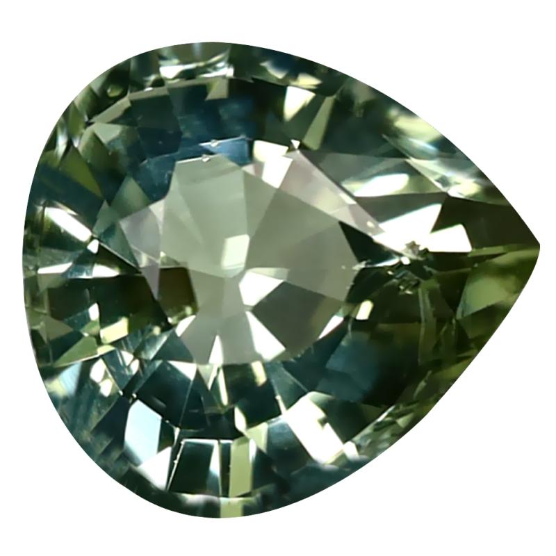 3.23 ct Sparkling Pear Cut (10 x 9 mm) Mozambique Yellownish Green Tourmaline Natural Gemstone