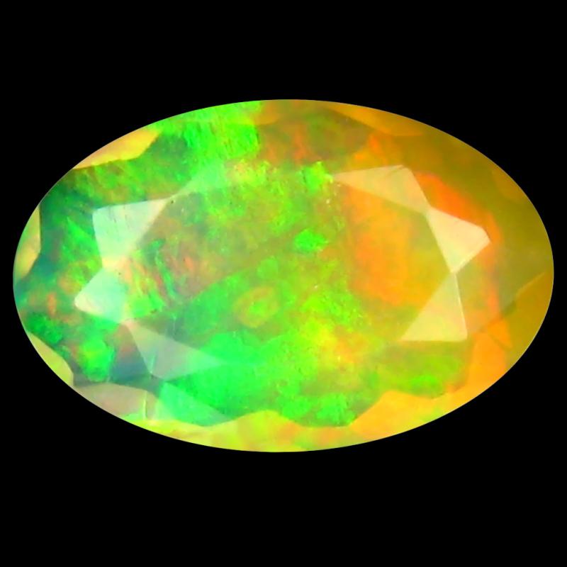 1.31 ct Mind-Boggling Oval (11 x 7 mm) Un-Heated Ethiopia Rainbow Opal Loose Gemstone