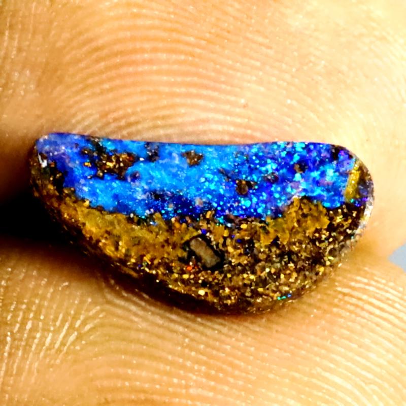 3.03 ct Charming Fancy Shape (15 x 7 mm) Multi Color Australian Koroit Boulder Opal Natural Loose Gemstone