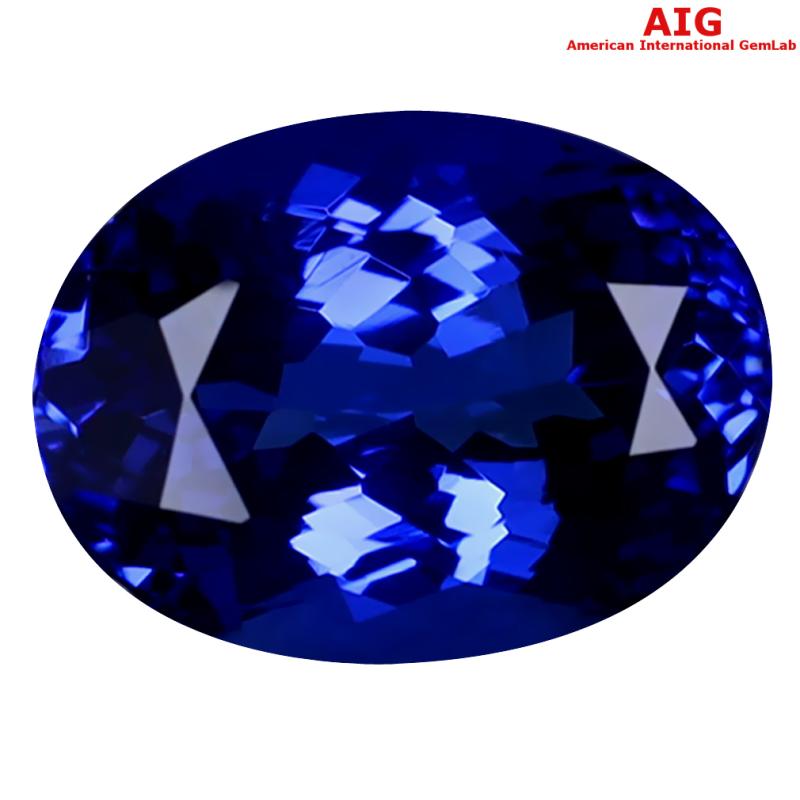 2.11 ct AIG CERTIFIED AAAA GRADE PRETTY OVAL CUT (9 X 7 MM) D'BLOCK TANZANITE GEMSTONE