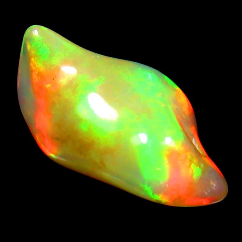 5.01 ct Great looking Fancy Cut (17 x 9 mm) Ethiopia Play of Colors Rainbow Opal Natural Gemstone