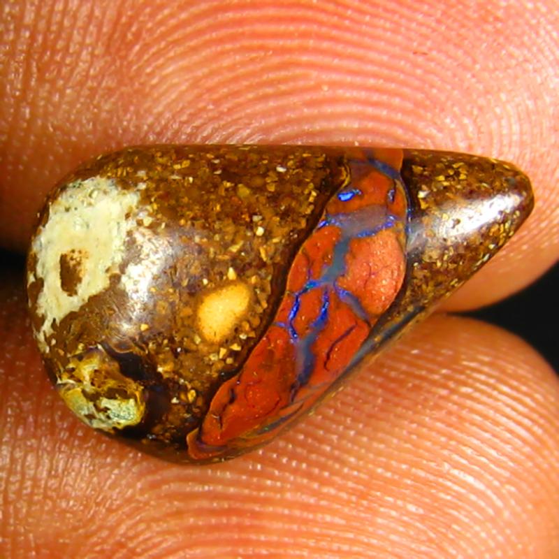 4.59 ct Remarkable Fancy Shape (17 x 11 mm) Multi Color Australian Koroit Boulder Opal Natural Loose Gemstone