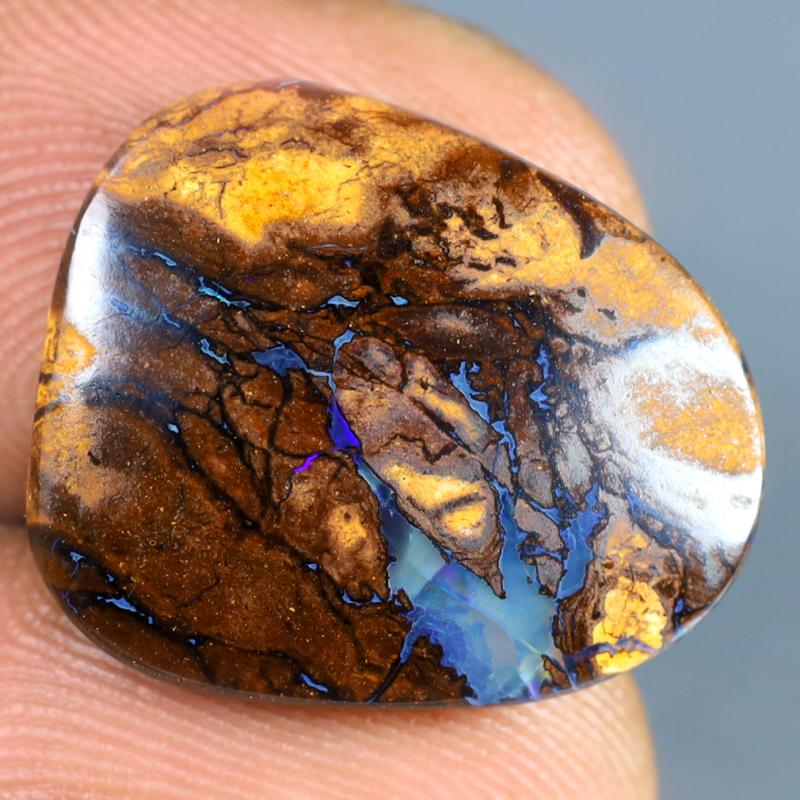 10.64 ct First-class Fancy Shape (19 x 16 mm) Multi Color Australian Koroit Boulder Opal Natural Loose Gemstone