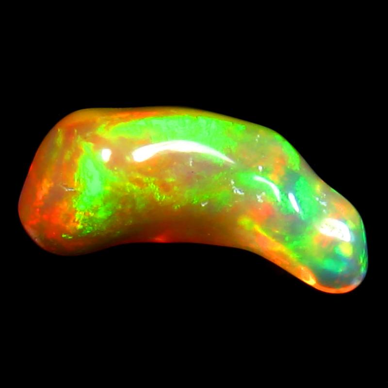 4.90 ct Supreme Fancy Cut (18 x 8 mm) Ethiopia Play of Colors Rainbow Opal Natural Gemstone