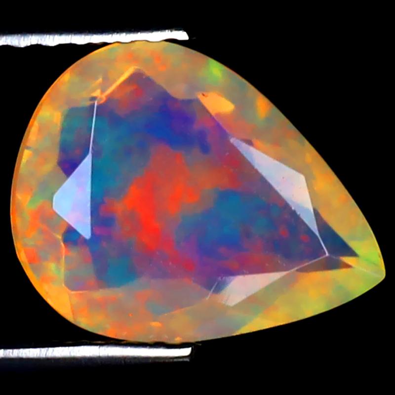 1.73 ct Excellent Pear (11 x 9 mm) Ethiopian 360 Degree Flashing Rainbow Opal Natural Gemstone