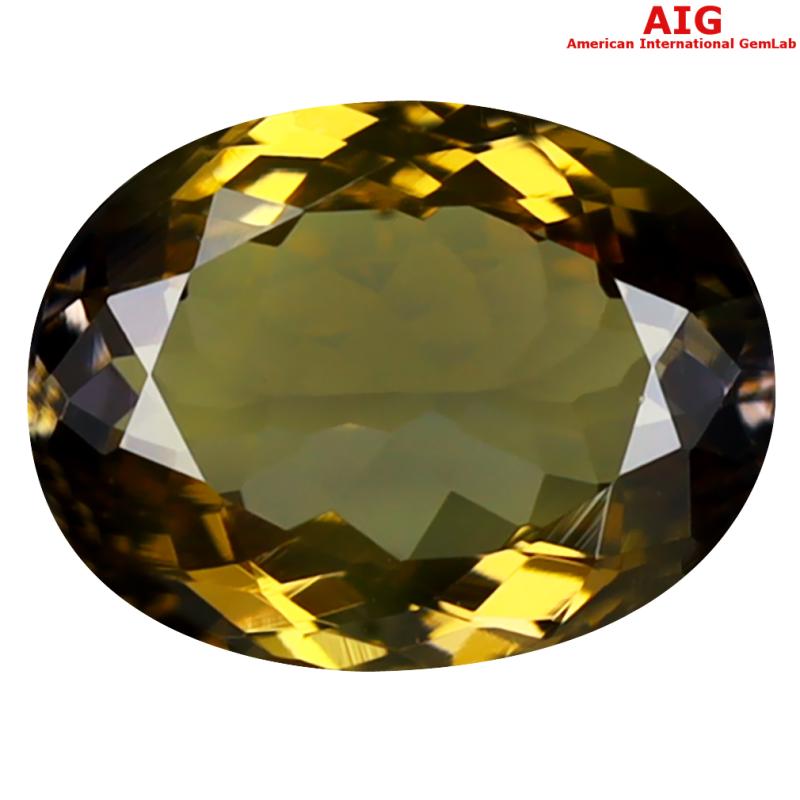 1.74 ct AIG Certified Very good Oval Shape (9 x 7 mm) Brownish Yellow Tanzanite Natural Gemstone