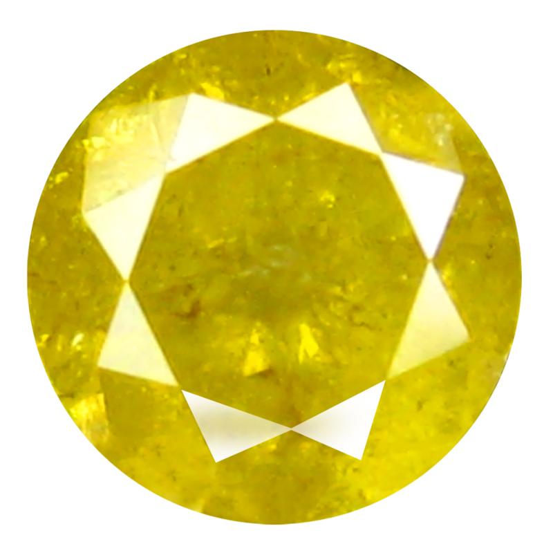 0.36 ct Stunning Round Cut (4 x 4 mm) Congo Fancy Vivid Yellow Diamond Natural Gemstone