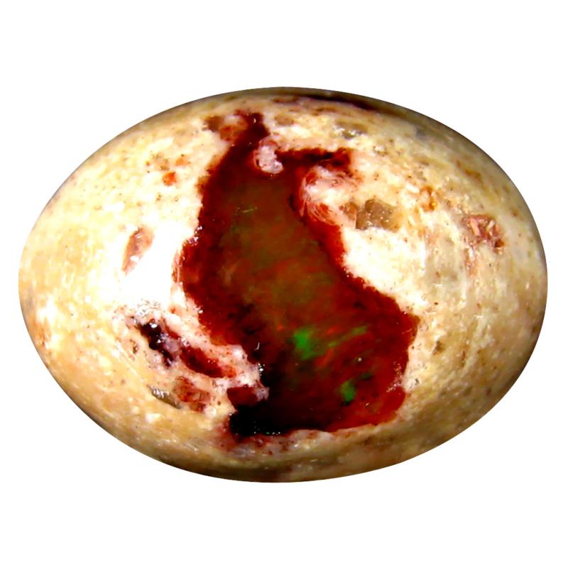 17.90 ct Valuable Oval Cabochon (20 x 15 mm) Un-Heated Mexico Matrix Fire Opal Loose Gemstone