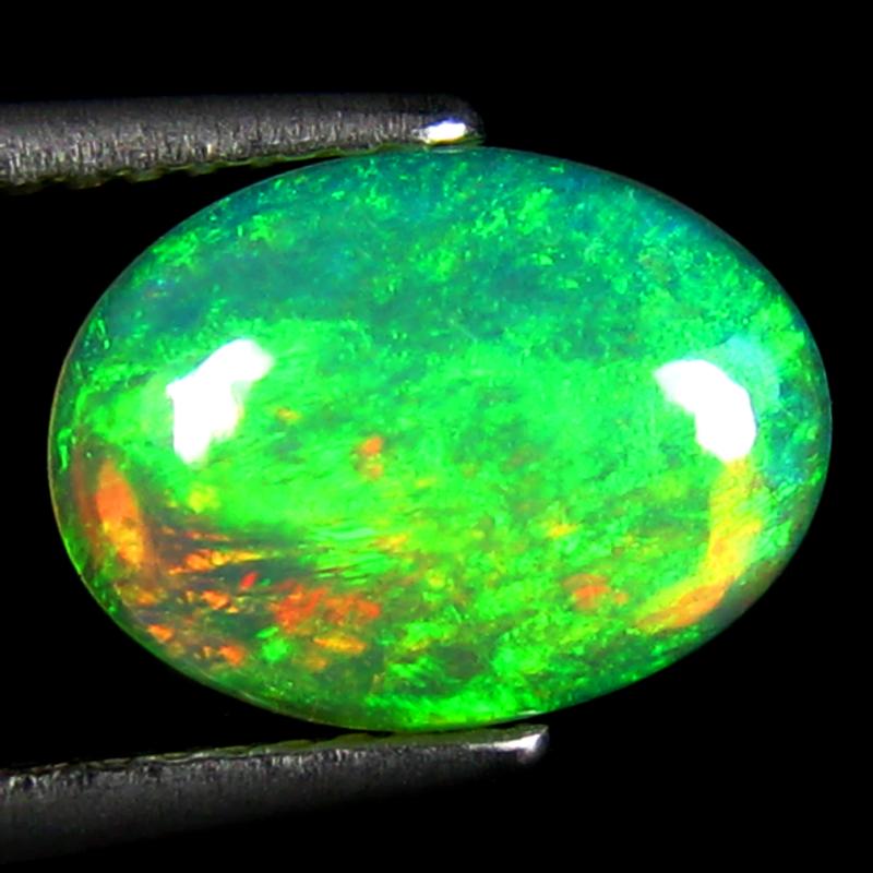 1.83 ct Splendid Oval Cabochon Cut (11 x 8 mm) Ethiopia Play of Colors Rainbow Opal Natural Gemstone
