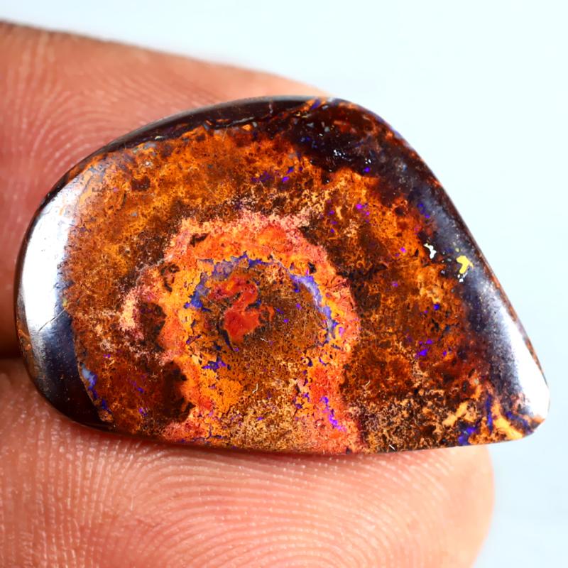 12.70 ct Tremendous Fancy Shape (26 x 17 mm) Multi Color Australian Koroit Boulder Opal Natural Loose Gemstone