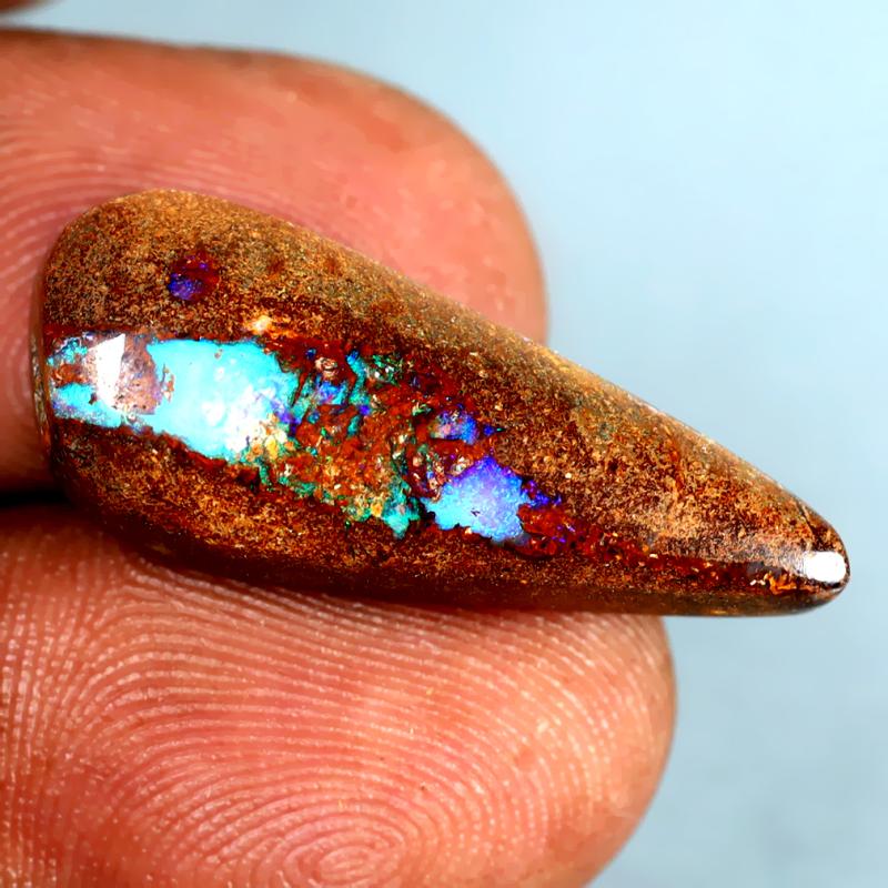 11.60 ct Outstanding Fancy Shape (26 x 10 mm) Multi Color Australian Koroit Boulder Opal Natural Loose Gemstone