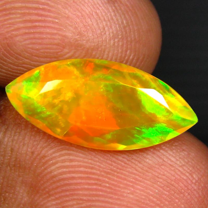1.90 ct Excellent Marquise (17 x 8 mm) Un-Heated Ethiopia Rainbow Opal Loose Gemstone