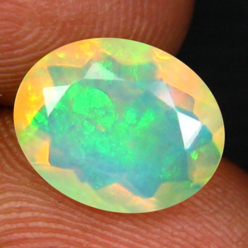 1.53 ct World class Oval (10 x 8 mm) Un-Heated Ethiopia Rainbow Opal Loose Gemstone