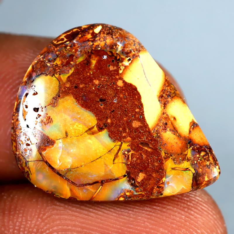 9.33 ct Mesmerizing Fancy Shape (21 x 17 mm) Multi Color Australian Koroit Boulder Opal Natural Loose Gemstone