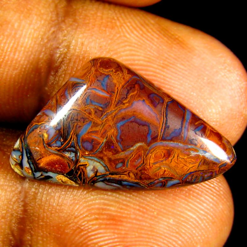 11.13 ct Phenomenal Fancy Shape (23 x 14 mm) Multi Color Australian Koroit Boulder Opal Natural Loose Gemstone