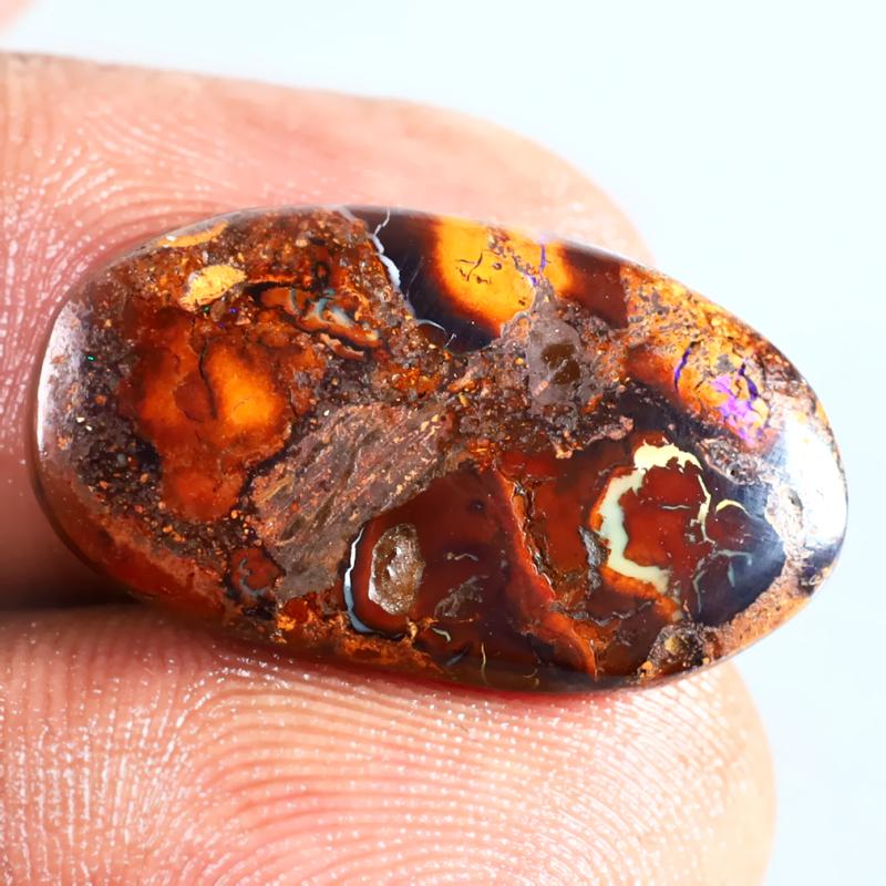 8.49 ct Topnotch Fancy Shape (23 x 13 mm) Multi Color Australian Koroit Boulder Opal Natural Loose Gemstone