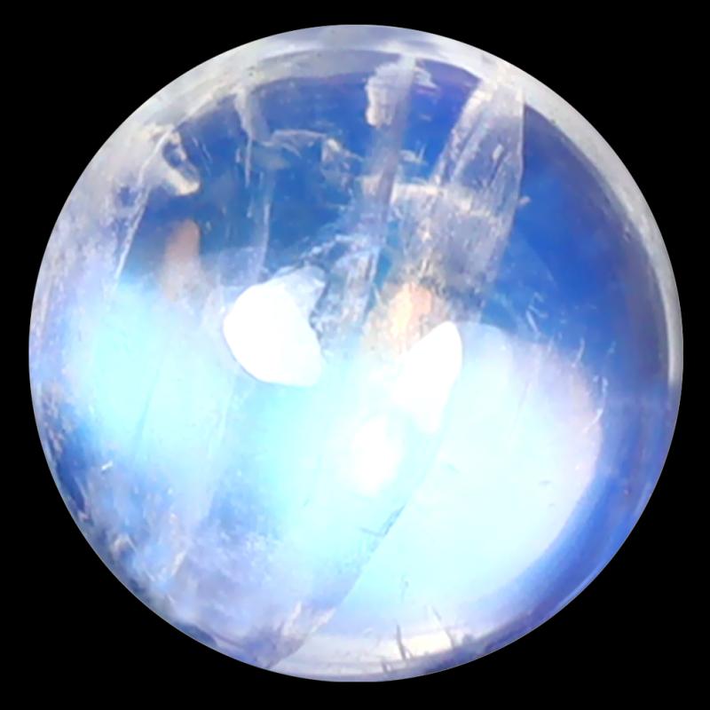 1.61 ct AAA Wonderful Round Cabochon Shape (7 x 7 mm) Rainbow Blue Moonstone Natural Gemstone