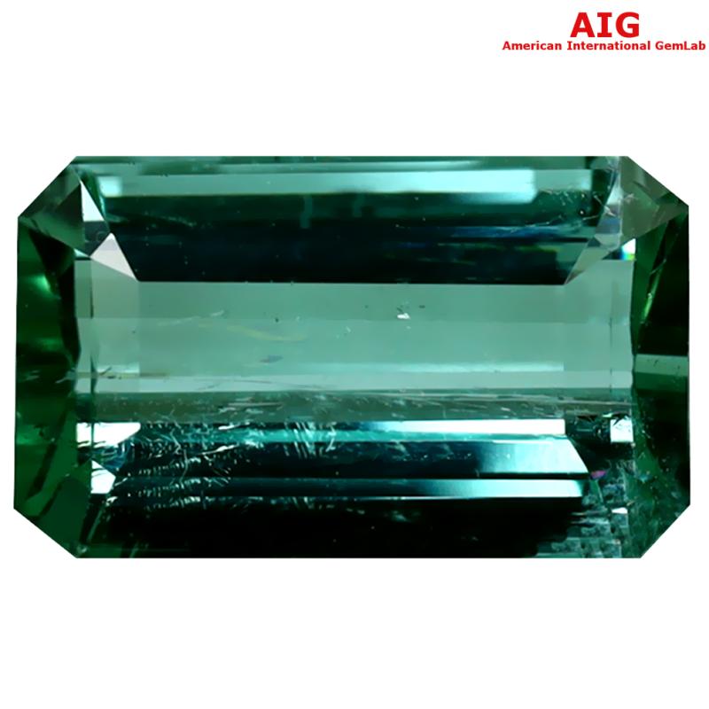 5.21 ct AIG Certified Pleasant Octagon Shape (13 x 8 mm) Blue Green Tourmaline Natural Gemstone
