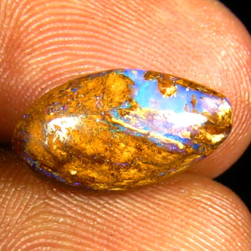 2.83 ct Pretty Fancy Shape (15 x 8 mm) Multi Color Australian Koroit Boulder Opal Natural Loose Gemstone