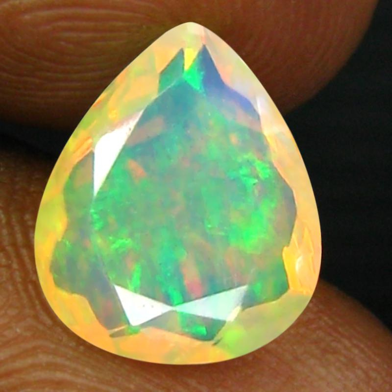 1.79 ct Great looking Pear (11 x 9 mm) Un-Heated Ethiopia Rainbow Opal Loose Gemstone