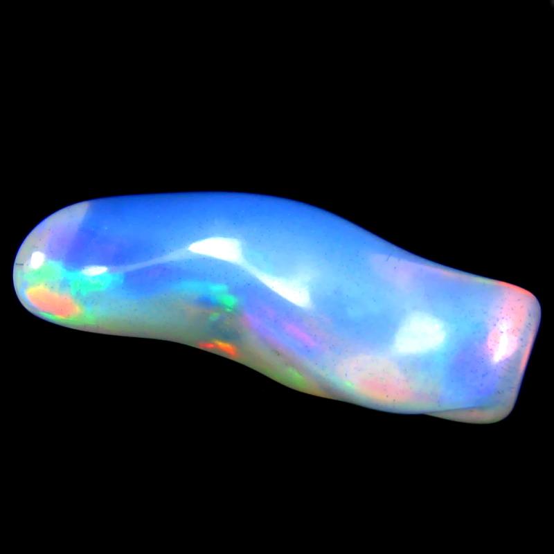 15.79 ct Supreme Fancy Cut (29 x 11 mm) 100% Natural (Un-Heated) Play of Colors Rainbow Opal Natural Gemstone