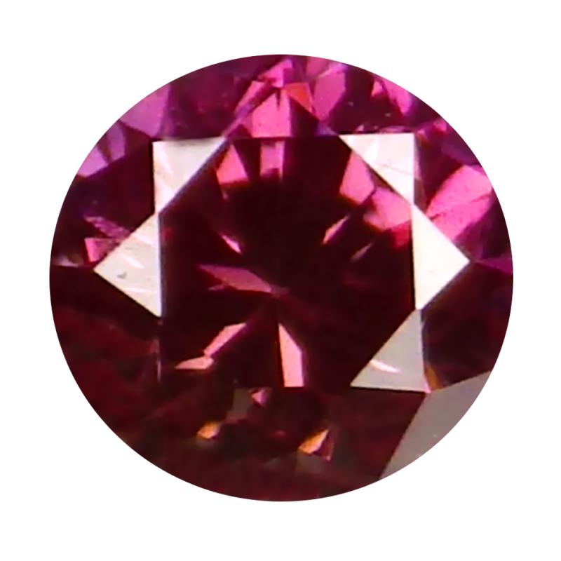 0.08 ct Eye-catching Round Cut (3 x 3 mm) SI Clarity Purplish Pink Diamond Loose Stone