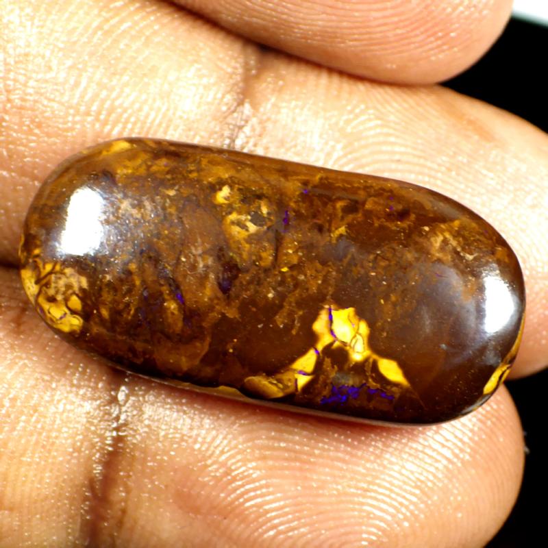 26.73 ct Extraordinary Fancy Shape (27 x 13 mm) Multi Color Australian Koroit Boulder Opal Natural Loose Gemstone