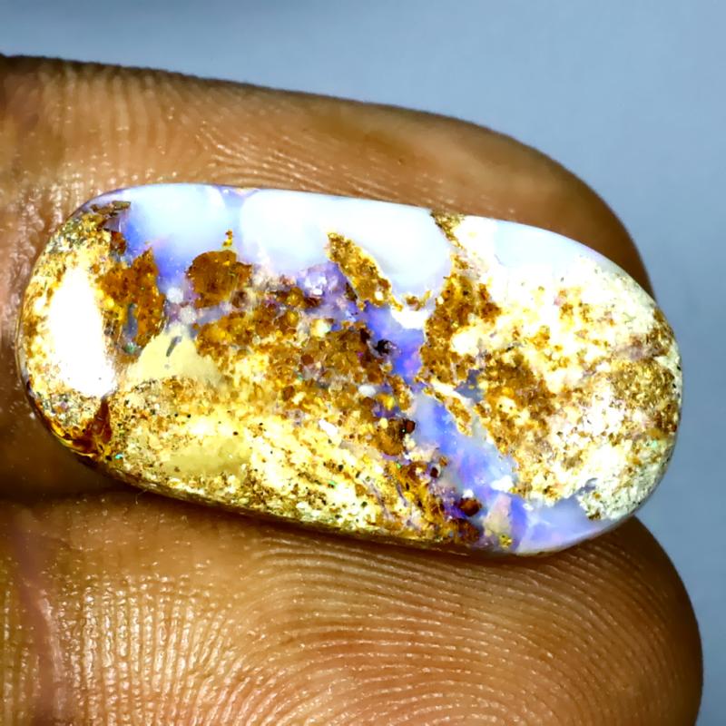 10.62 ct Lovely Fancy Shape (23 x 12 mm) Multi Color Australian Koroit Boulder Opal Natural Loose Gemstone