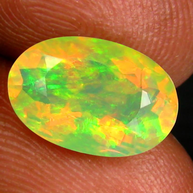 1.95 ct Exquisite Oval (11 x 7 mm) Un-Heated Ethiopia Rainbow Opal Loose Gemstone