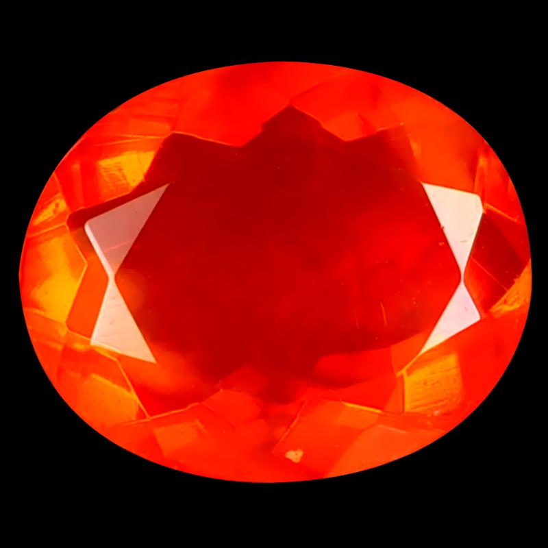 1.53 ct Shimmering Oval Cut (10 x 9 mm) Heated Natural Orange Fire Opal Loose Gemstone