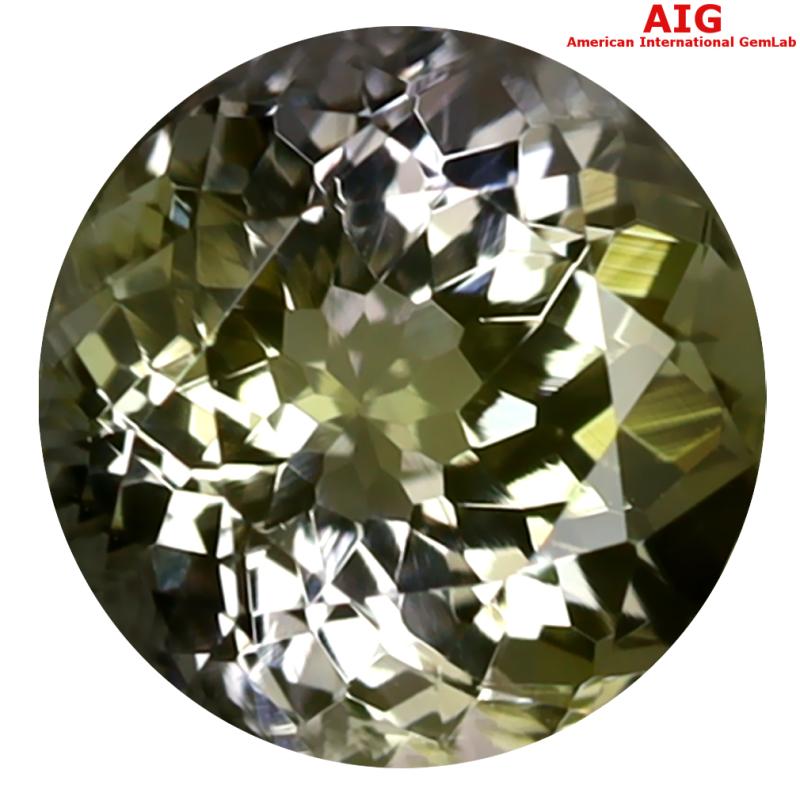 1.92 ct AIG Certified Romantic Round Shape (8 x 8 mm) Yellow Tanzanite Natural Gemstone