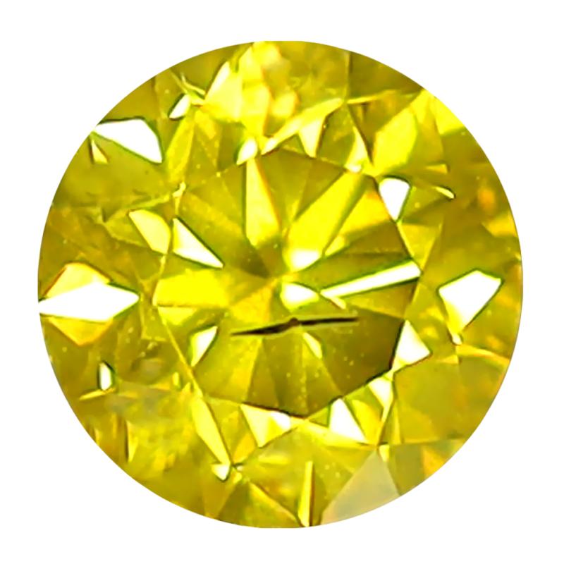 0.41 ct Mesmerizing Round Cut (5 x 5 mm) SI Clarity Fancy Vivid Yellow Yellow Diamond Loose Stone