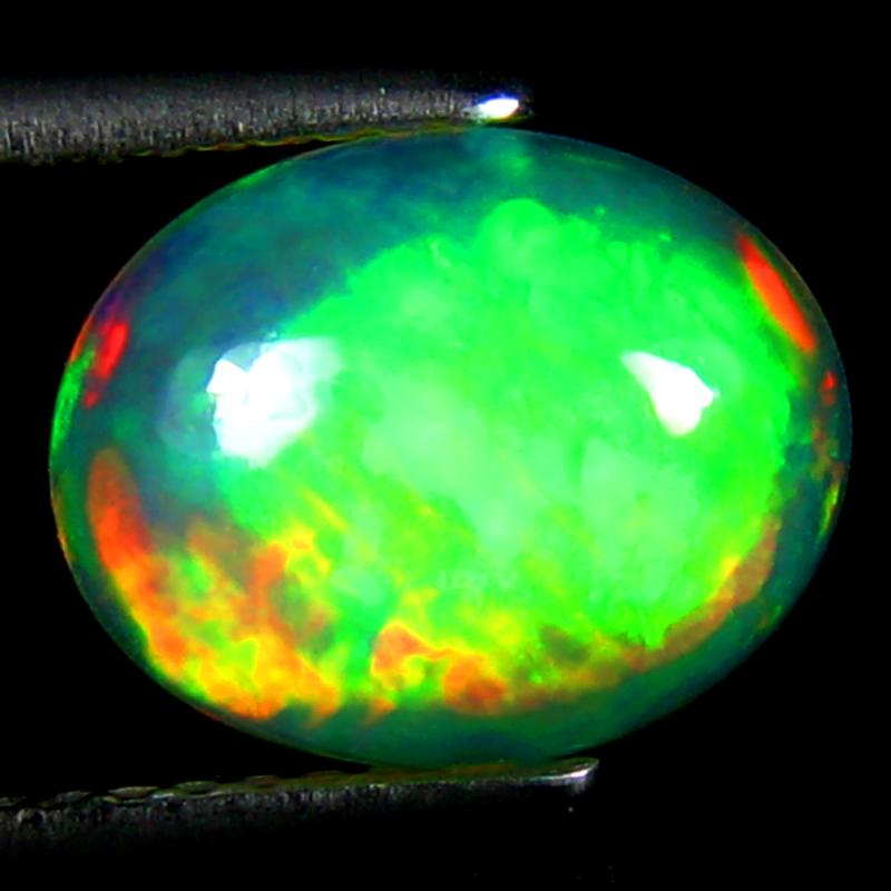 2.04 ct Grand looking Oval Cabochon Cut (11 x 8 mm) Ethiopia Play of Colors Rainbow Opal Natural Gemstone