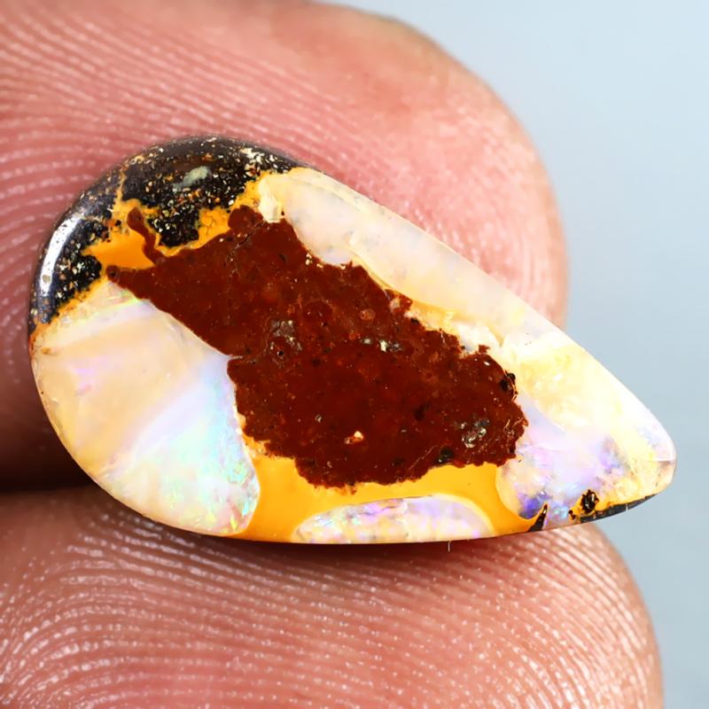 6.27 ct First-class Fancy Shape (19 x 11 mm) Multi Color Australian Koroit Boulder Opal Natural Loose Gemstone