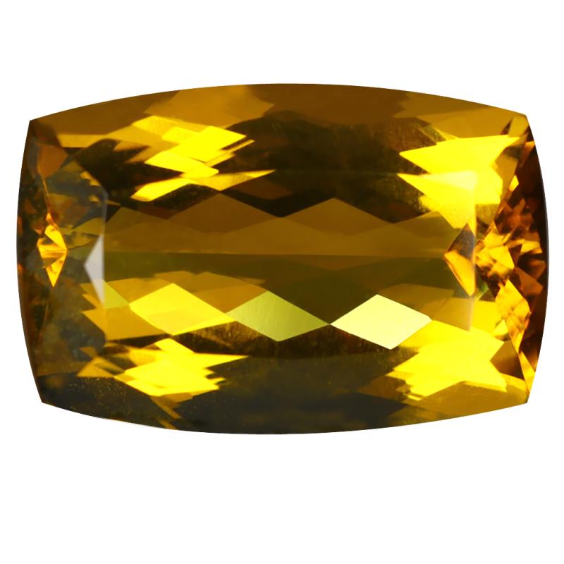 15.22 ct Very good Cushion Cut (20 x 13 mm) Brazil Golden Yellow Heliodor Beryl Natural Gemstone