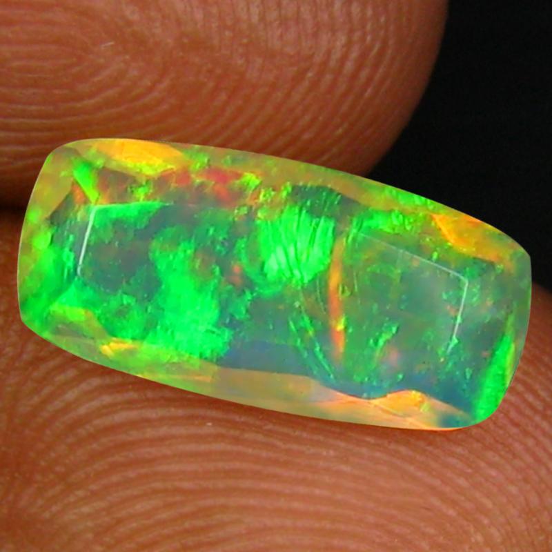 1.28 ct Pretty Cushion (13 x 6 mm) Un-Heated Ethiopia Rainbow Opal Loose Gemstone